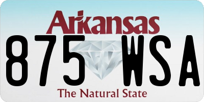 AR license plate 875WSA