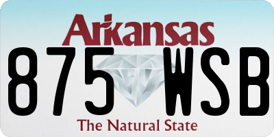 AR license plate 875WSB
