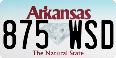 AR license plate 875WSD