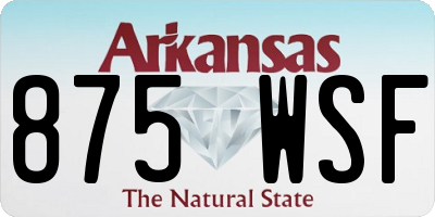 AR license plate 875WSF