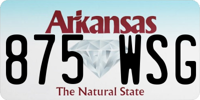 AR license plate 875WSG