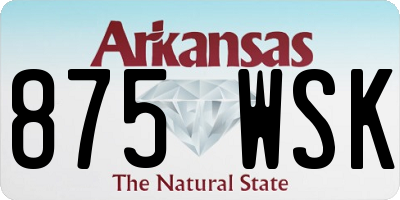 AR license plate 875WSK