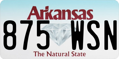 AR license plate 875WSN