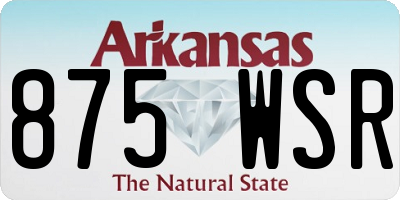 AR license plate 875WSR
