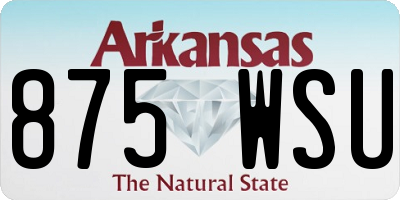 AR license plate 875WSU
