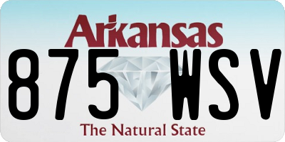 AR license plate 875WSV
