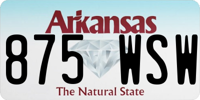 AR license plate 875WSW