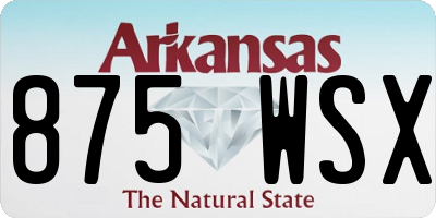AR license plate 875WSX