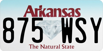 AR license plate 875WSY