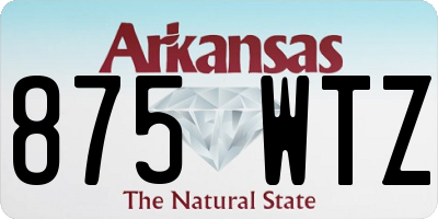 AR license plate 875WTZ