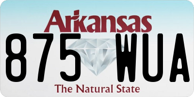 AR license plate 875WUA