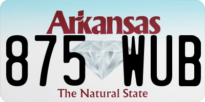 AR license plate 875WUB