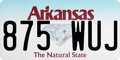 AR license plate 875WUJ