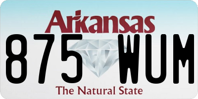 AR license plate 875WUM