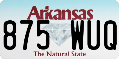 AR license plate 875WUQ