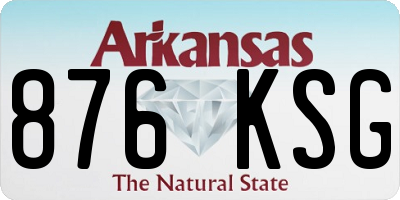 AR license plate 876KSG