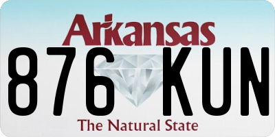 AR license plate 876KUN