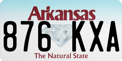 AR license plate 876KXA