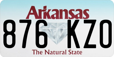 AR license plate 876KZO