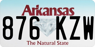 AR license plate 876KZW