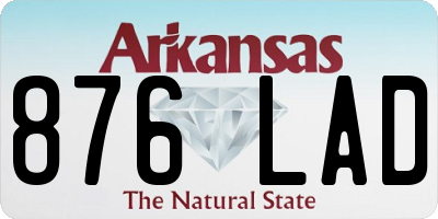 AR license plate 876LAD