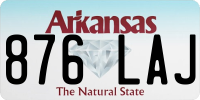AR license plate 876LAJ