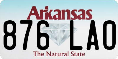 AR license plate 876LAO