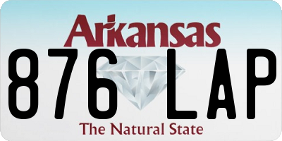 AR license plate 876LAP