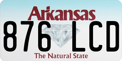 AR license plate 876LCD
