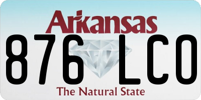 AR license plate 876LCO