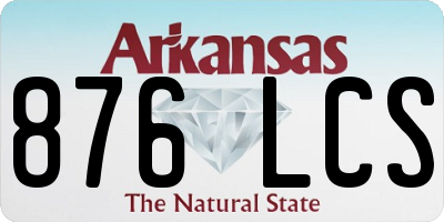 AR license plate 876LCS