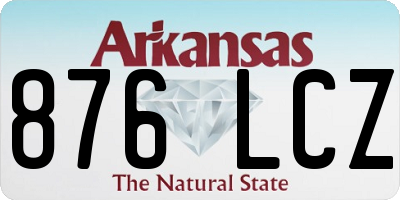 AR license plate 876LCZ