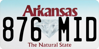 AR license plate 876MID