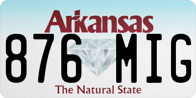 AR license plate 876MIG
