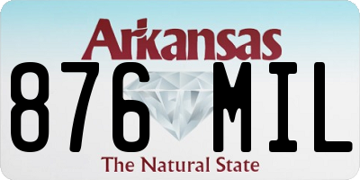 AR license plate 876MIL