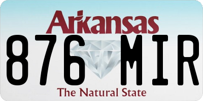 AR license plate 876MIR