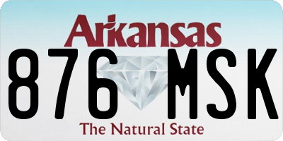 AR license plate 876MSK