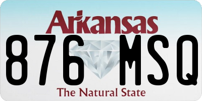 AR license plate 876MSQ