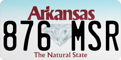 AR license plate 876MSR
