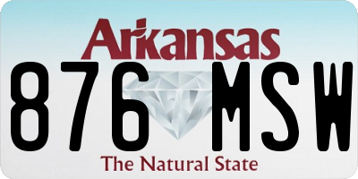 AR license plate 876MSW