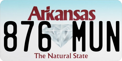 AR license plate 876MUN