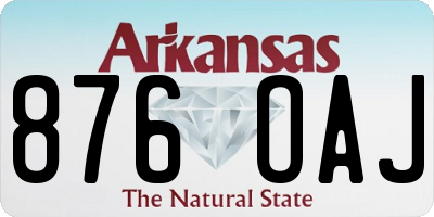AR license plate 876OAJ