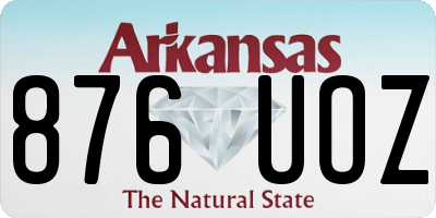 AR license plate 876UOZ