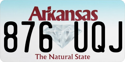 AR license plate 876UQJ