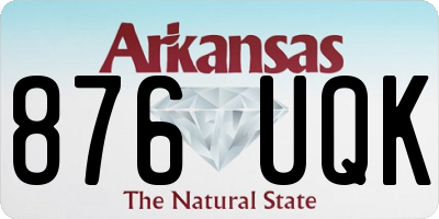 AR license plate 876UQK