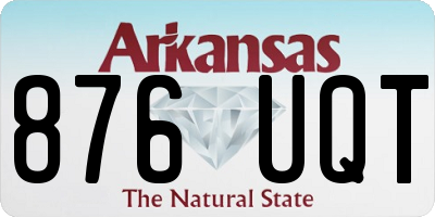 AR license plate 876UQT