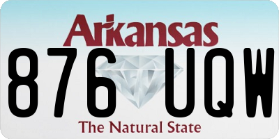 AR license plate 876UQW