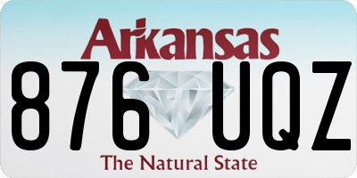 AR license plate 876UQZ
