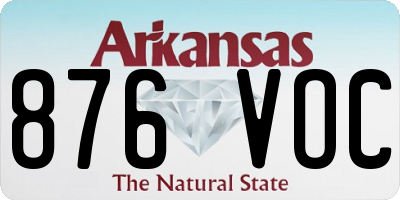 AR license plate 876VOC