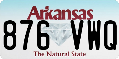 AR license plate 876VWQ